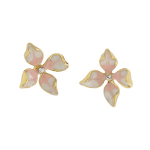 흩날리던_pink flower_Earrings