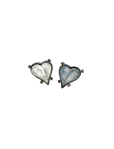 [딸기샤베트] 스윗하트_블루쉐이드+투명크리스탈 반반 블랙 Sweet Heart Fancy Stone 스와로브스키 Earrings