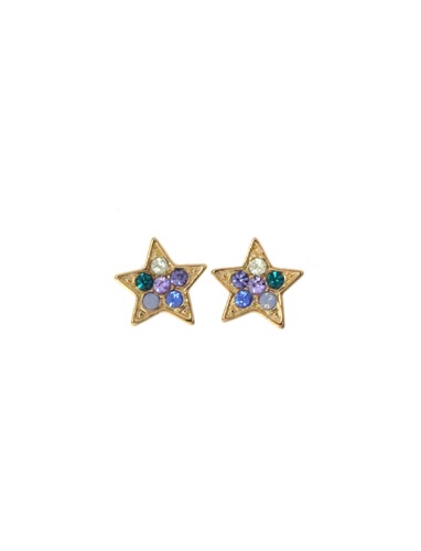 [딸기샤베트] 925Silver CHU STAR 01_바이올렛 크리스탈 믹스 은귀걸이_Earrings