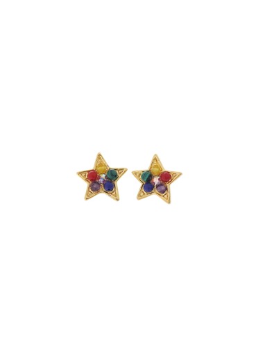 [딸기샤베트] 925Silver CHU STAR 012_파스텔 원석 골드 은귀걸이_Earrings