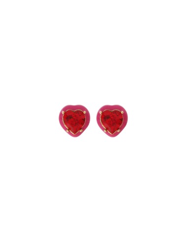 [딸기샤베트] Bubble 84_Heart 빨간하트 스왈 + 딥로즈 에나멜_Earrings
