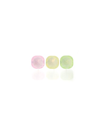 [딸기샤베트] Square strawberry 3셋트 미듐 딜라이트 555 옐로 그린 핑크 이벤트_Earrings