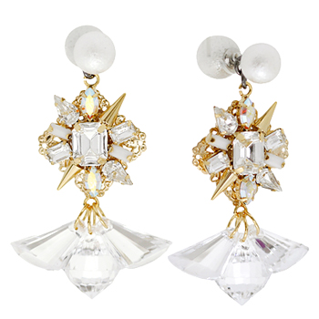 [2014 S/S]The M.enzel_Gold Lace_Crystal_Earring