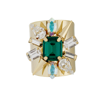 [2014 S/S]The M.enzel_Gold+Emerald+Stud_Ring