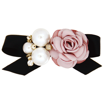 Camellia&#039;s★_까멜리아_pink rose+pearl_Flower_Hair pin