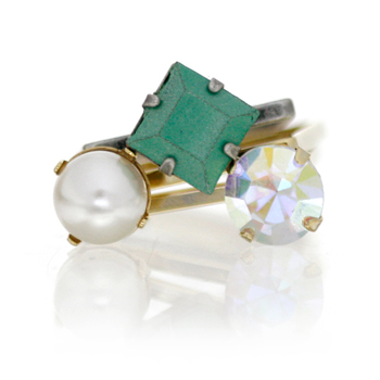 LOVESICK_mint+aurora+pearl_3set_Ring