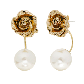 The twoway_antique flower+pearl_Earring