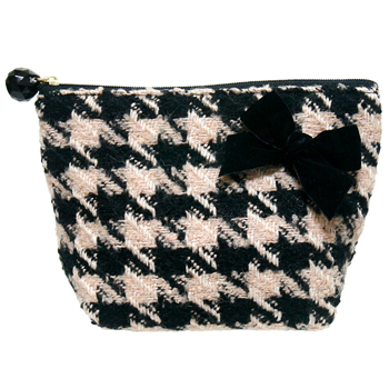 Check Tweed 소녀의 파우치_beige ver._Ribbon Pouch