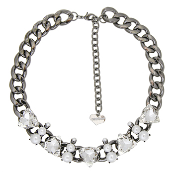 Classic_Big chain+ triangle crystals+pearls_necklace
