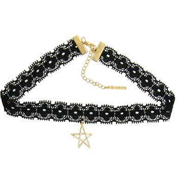 Star☆_Black Lace_쵸커_Necklace