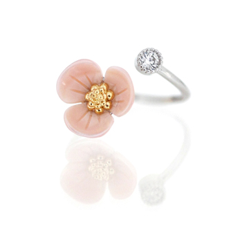 PURITY pink flower_자개_Ring