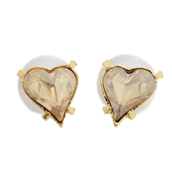 Sweet Heart Fancy Stone_Golden shadow_double_하트 Earrings