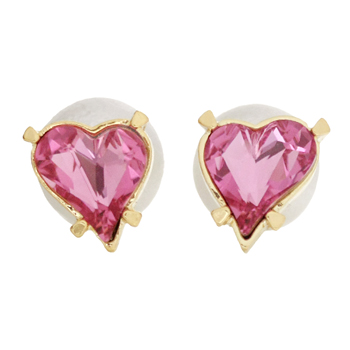 Sweet Heart Fancy Stone_Light rose_double_하트 Earrings