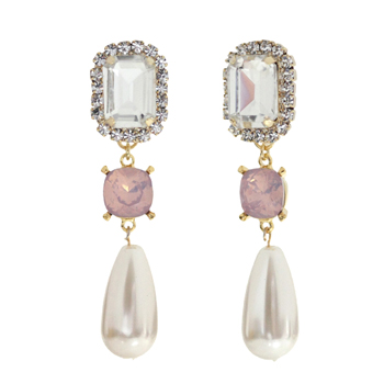 LOVESICK_white+pink opal+pearl_Earrings