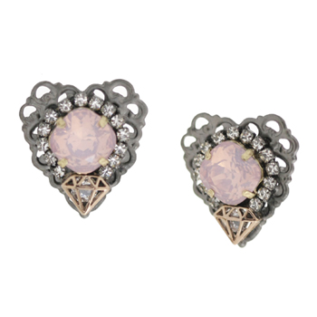 Dark heart_pink_Diamond_Earrings