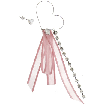 Daydream_Heart♡_언발란스_pink ribbon_Earrings