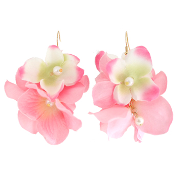 Fairy♣_hydrangea_pink flower 조화_드롭_Earrings
