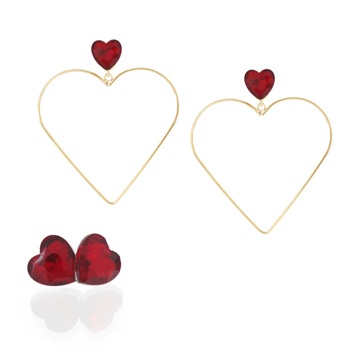 빨간하트♥_heart_+ big heart_링 클러치 장식_드롭_Earrings