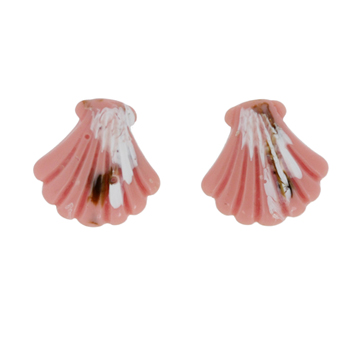 썸머 Milky_candy_ビ&amp;#12540;ズ_조개 pink seashell_Earrings