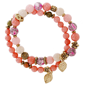 The Lovely antique_핑크+핑크_Gemstone_Bracelet 
