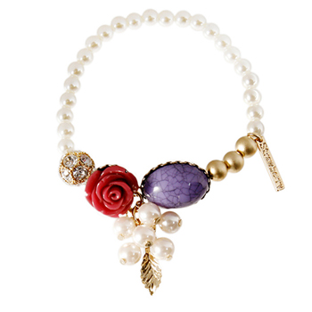 Carly_Pearl+Wine Rose_Bracelet