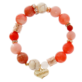 THE Berry_orange pink_gemstone_Bracelet