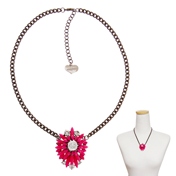 Renaissance_Neon Pink Flower_Necklace