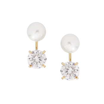 A soft voice_pearl+cubic_Earring