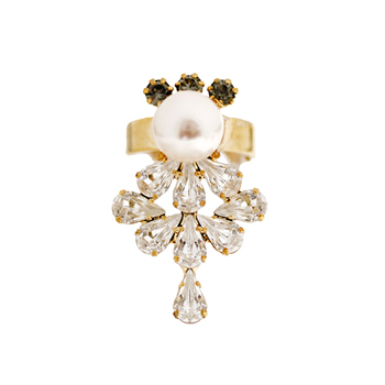 Strong elegance_Pear+Crystal_Ring