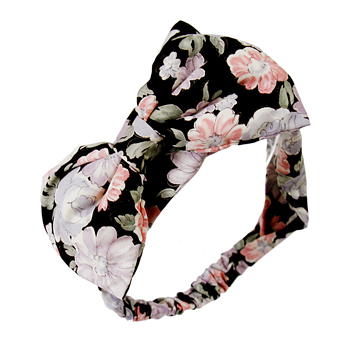 리나_Black+Pastel Flower_Ribbon_Headband