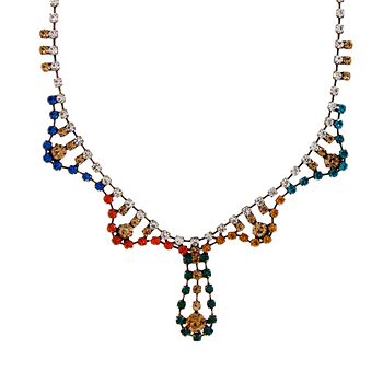 Multi glow_Crystal+Antique_Necklace