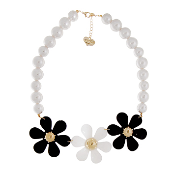 Blooming in the morning_Flower+Pearl_Necklace