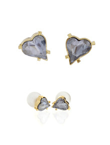 Sweet Heart Fancy Stone_blue shade♡ Earrings