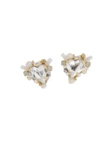 Sweet Heart Fancy Stone 透明♡+gemstone_Earrings