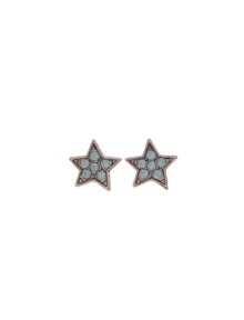 [딸기샤베트] 925Silver CHU STAR 07_민트오팔 스와로브스키 초코골드 은귀걸이_Earrings