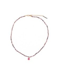 [딸기샤베트] 925Silver CHLORIS_루비 로도나이트 원석 로즈골드 은_Necklace