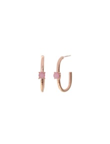 [딸기샤베트] 925Silver BonBon_장미석 핑크+로즈골드 원석 은귀걸이 링_Earrings