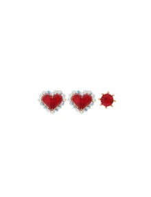 [딸기샤베트]LOVI 17_My heart+My dear moon_ 3셋트 빨간 하트 라이트시암 스왈 Christmas_Earrings
