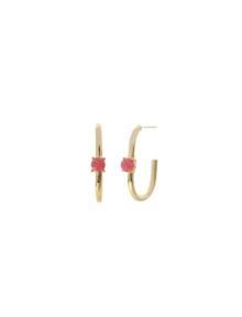 [딸기샤베트] 925Silver BonBon 로도크로사이트 핑크 원석 은귀걸이 링 골드 _Earrings