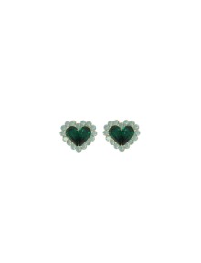 [딸기샤베트]LOVI 21_My heart 초록 하트+민트 오팔 에메랄드 골드_Earrings