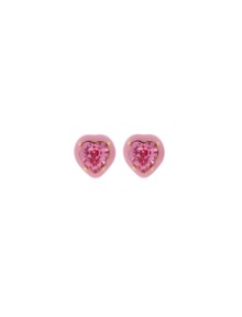 [딸기샤베트] Bubble 12_Heart 로즈 파스텔 핑크 에나멜 스왈_Earrings