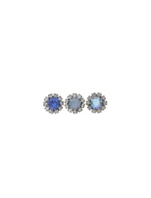 [딸기샤베트] MINIMI US_사파이어 3피스 셋트 블루 쉬머 딜라이트 스와로브스키 실버 _ Earrings