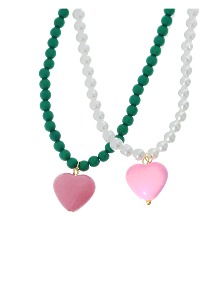 [딸기샤베트] Candy 33_Heart 핑크 초록_Necklace