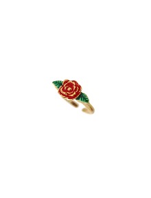 [딸기샤베트][925 Silver Post] La Vie en rose_빨강 장미 에폭시 gold earrings