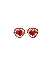 [딸기샤베트] [Silver post] LOVI LOVI 221_My magic heart 스페셜 레드 오로라 스왈_Earrings