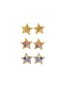 ﻿[딸기샤베트] 925Silver CHU STAR 015_파스텔 원석 블루 보라 골드 은귀걸이_Earrings