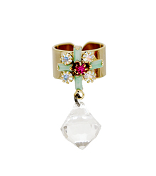 Love is what you need_Mint+Hot pink+Cystal_Ring