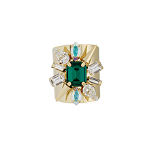 [2014 S/S]The M.enzel_Gold+Emerald+Stud_Ring