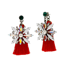 [2014]A closer look at_Aurora+White+Red tassel_Earring