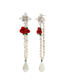 [2015]Chateau de Versailles_Red rose_Earring